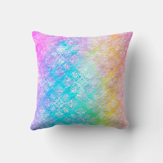 [Rainbow Damask] Elegant Colorful Pastels クッション (裏面)