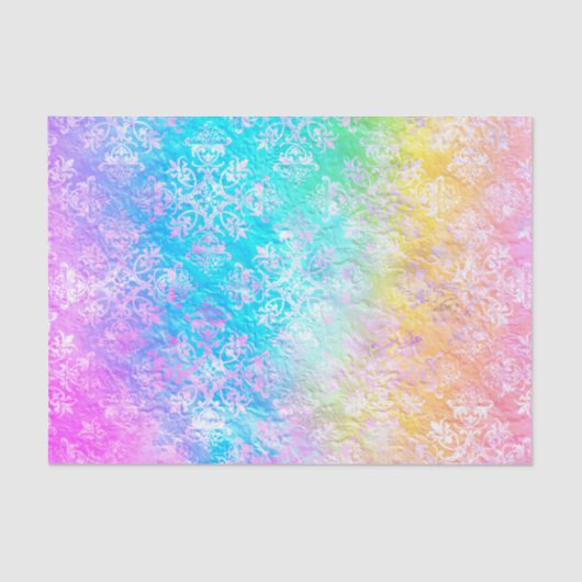 [Rainbow Damask] Elegant Colorful Soft Pastels 薄葉紙 (正面)