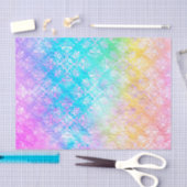 [Rainbow Damask] Elegant Colorful Soft Pastels 薄葉紙 (クラフト)