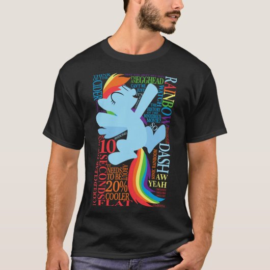 Rainbow Dashの友達のいろいろな言葉 Tシャツ (正面)