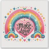Rainbow Design Celebrating Love & Positivity シール (正面)