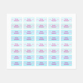 Rainbow Design Kids' Name Clothing School Labels ラベル (シート)