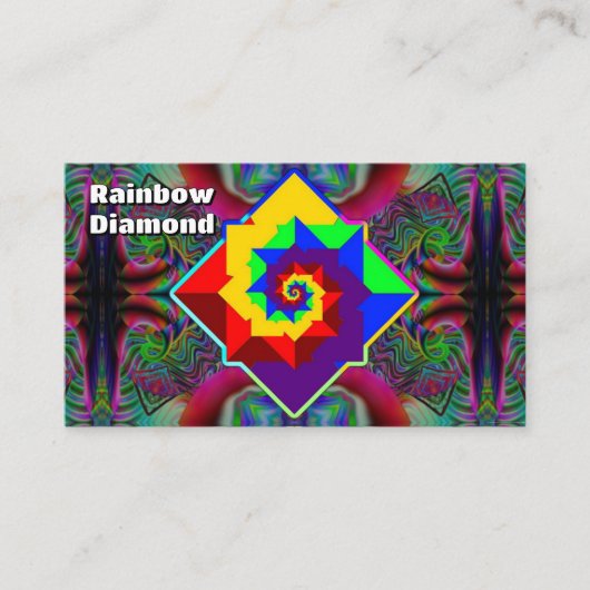 Rainbow Diamond （単語を変更できる） 名刺 (正面)