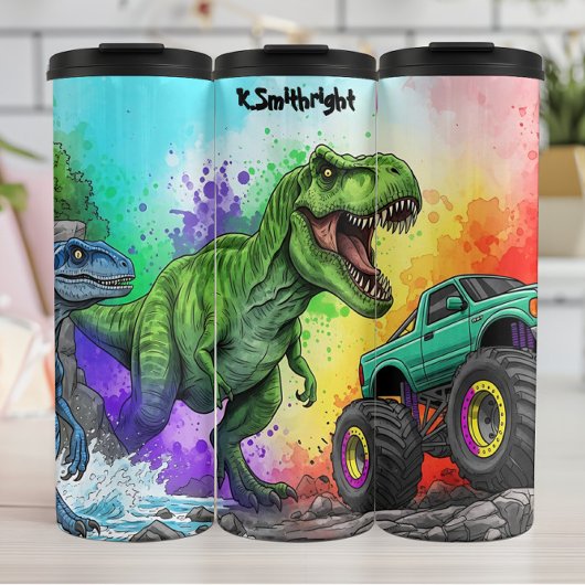 Rainbow Dinosaurs Monster Truck Action タンブラー