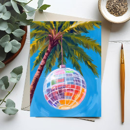 Rainbow Disco Ball | Pastel Watercolor Painting ポストカード