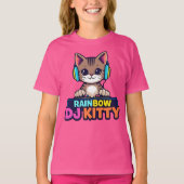 RAINBOW DJ KITTY - ビブラントキャット Tシャツ (正面)