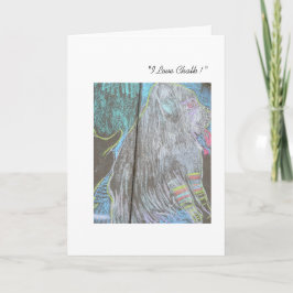Rainbow Dog Chalk Party Card カード