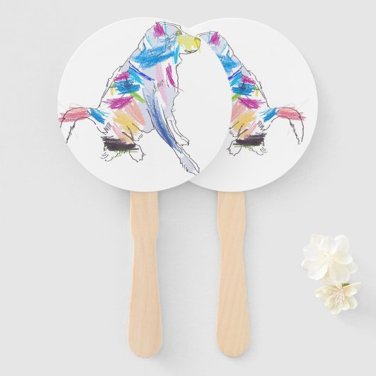 Rainbow Dog Fan ハンドファン (正面&裏面)