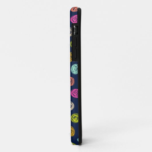 Rainbow Doodle Dot Confetti on Navy Wrapping Paper Case-Mate iPhoneケース (裏面/左)