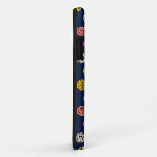 Rainbow Doodle Dot Confetti on Navy Wrapping Paper Case-Mate iPhoneケース (裏面/右)