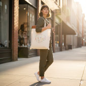  Rainbow Doodle Line Art Dog Face Tote Bag トートバッグ