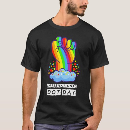 Rainbow Dot Dayが行われる場所をマークに表示 Tシャツ (正面)