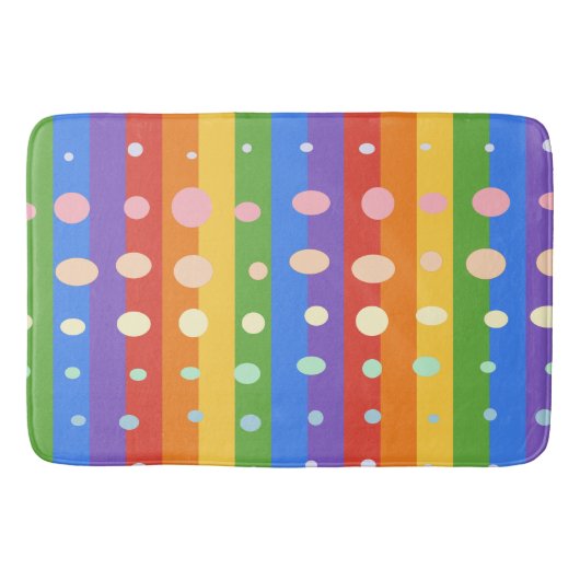 RAINBOW DOT STRIPES バスマット (正面)