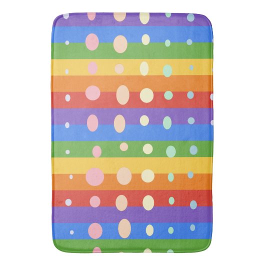 RAINBOW DOT STRIPES バスマット (正面縦)
