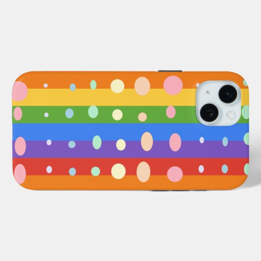 RAINBOW DOT STRIPES Case-Mate iPhoneケース (裏面 (横))