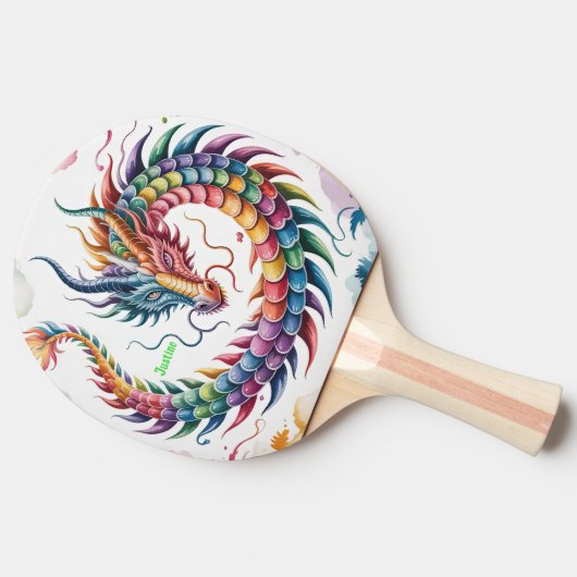 Rainbow Dragon Personalized 卓球ラケット (横)