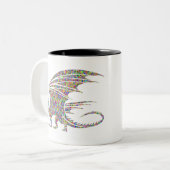 Rainbow Dragon Tribal Tattoo Idée cadeau ツートーンマグカップ (正面左)