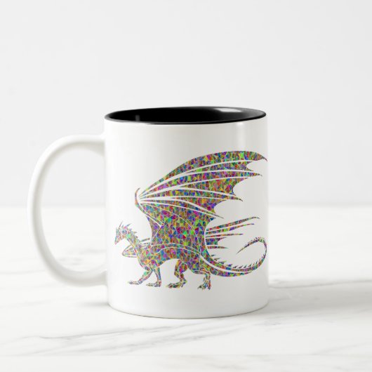 Rainbow Dragon Tribal Tattoo Idée cadeau ツートーンマグカップ (左)