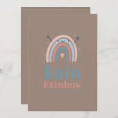 Rainbow Drawing Heart Icon Pastel AestheticArt 招待状 (正面/裏面)