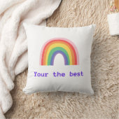 Rainbow Dreams Decorative Pillow – Pastel Stripes  クッション (ブランケット)