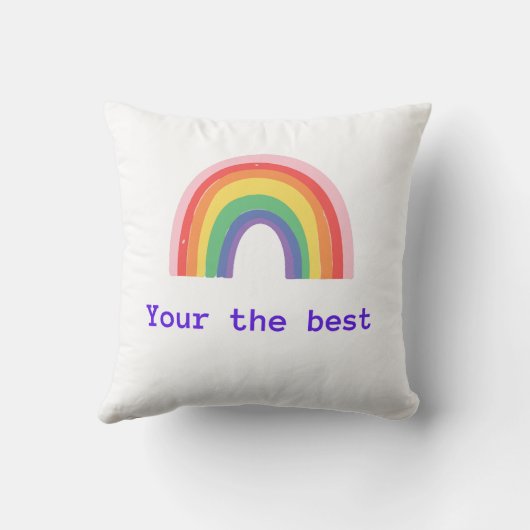 Rainbow Dreams Decorative Pillow – Pastel Stripes  クッション (裏面)