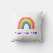 Rainbow Dreams Decorative Pillow – Pastel Stripes クッション (正面)