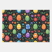 Rainbow Easter Eggs and Flowers ラッピングペーパーシート (正面2)