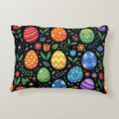 Rainbow Easter Eggs & Flowers アクセントクッション (裏面)