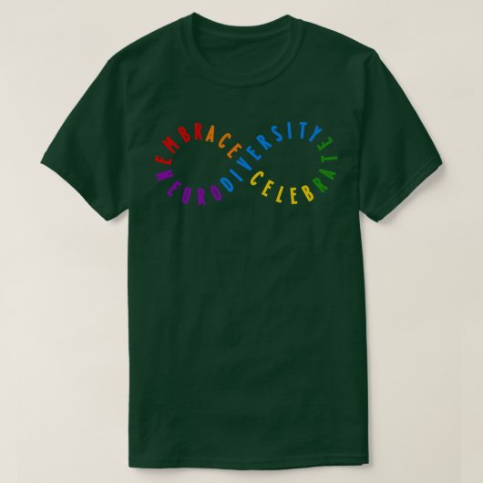 Rainbow Embrace Neurodiversity ASD ADHD Autism Awa Tシャツ (デザイン正面)