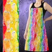 Rainbow Emoting Blob Cute Monsters エプロン