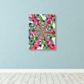 Rainbow Energy Starburst Fractal Art キャンバスプリント (インサイチュ (ウッドフロア))