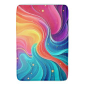 Rainbow Energy Swirl: Vibrant Flow Art バスマット (正面縦)
