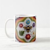 Rainbow Fair Isle Knit Pattern Cozy Coffee Mug コーヒーマグカップ (左)