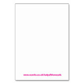 Rainbow fan テーブルナンバー (裏面)