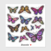 Rainbow Fantasy Monarch Butterfly Stickers シール (シート)
