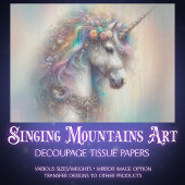 Rainbow Fantasy Unicorn Portrait Craft Decoupage  薄葉紙