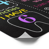 Rainbow First Birthday Party chalkboard sign ポスター (角)