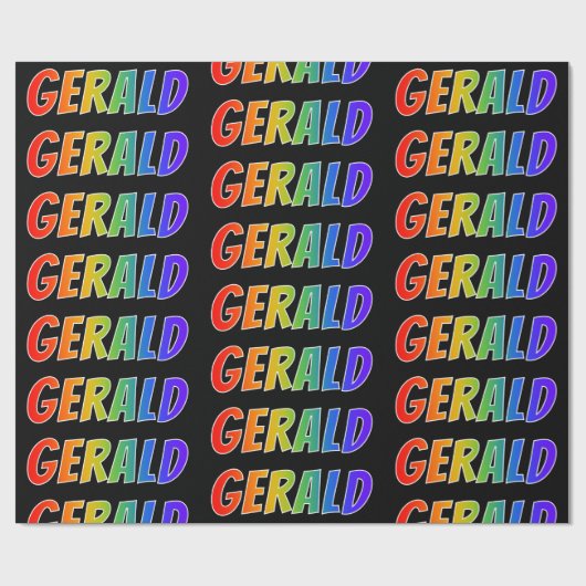 Rainbow First Name "GERALD";おもしろい&カラフル ラッピングペーパー (フラット)