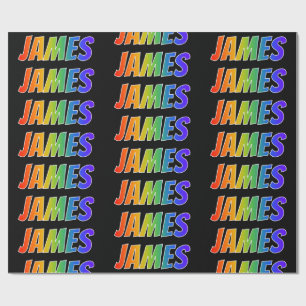 Rainbow First Name "JAMES";おもしろいカラフル& ラッピングペーパー