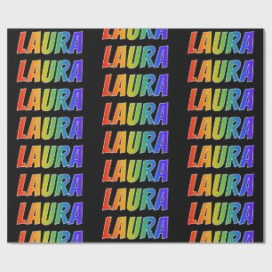 Rainbow First Name "LAURA";おもしろいカラフル& ラッピングペーパー