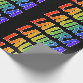 Rainbow First Name "LAURA";おもしろいカラフル& ラッピングペーパー (角)