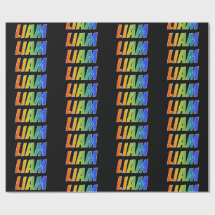 Rainbow First Name "LIAM";おもしろいカラフル& ラッピングペーパー