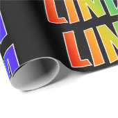Rainbow First Name "LINDA";おもしろいカラフル& ラッピングペーパー (ロールコーナー)