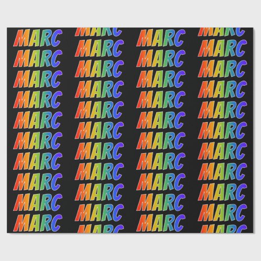 Rainbow First Name "MARC";おもしろい&カラフル ラッピングペーパー (フラット)