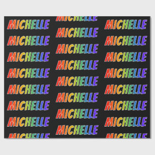 Rainbow First Name "MICHELLE";おもしろいカラフル&メモリ ラッピングペーパー