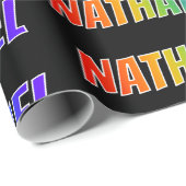 Rainbow First Name "NATHANIEL";おもしろい&カラフルRAINBOW ラッピングペーパー (ロールコーナー)