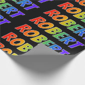 Rainbow First Name "ROBERT";おもしろいカラフル& ラッピングペーパー (角)