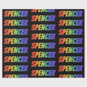 Rainbow First Name "SPENCER";おもしろいカラフル& ラッピングペーパー