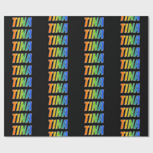 Rainbow First Name "TINA";おもしろいカラフル& ラッピングペーパー