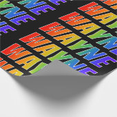 Rainbow First Name "WAYNE";おもしろいカラフル& ラッピングペーパー (角)